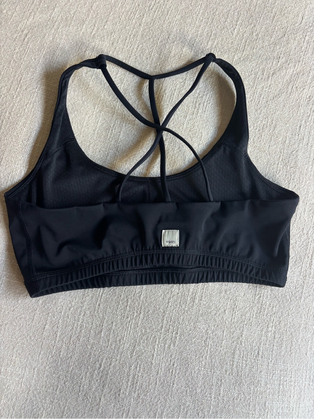 Vuori Black Strappy Sports Bra in size small.
